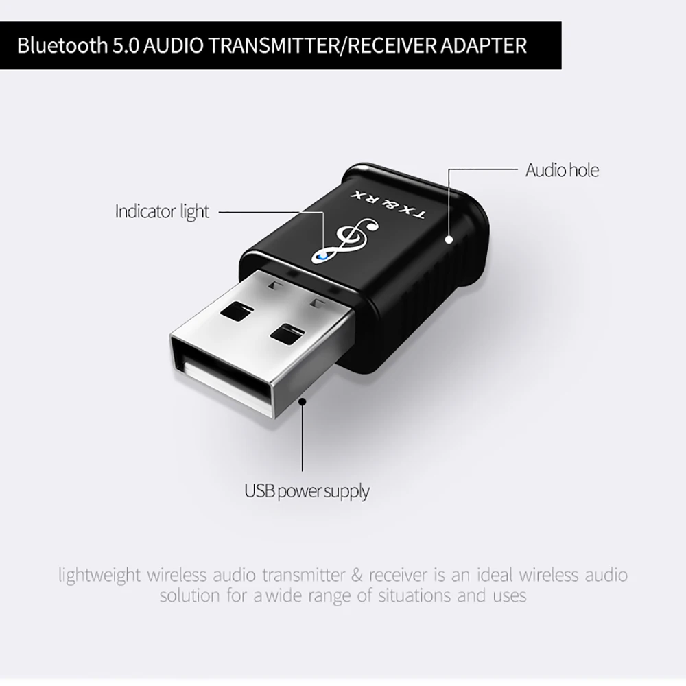 HEVARAL Bluetooth 5,0 приемник передатчик аудио мини 3,5 мм AUX Стерео музыка автомобильный ПК беспроводной передатчик Наушники с USB адаптер