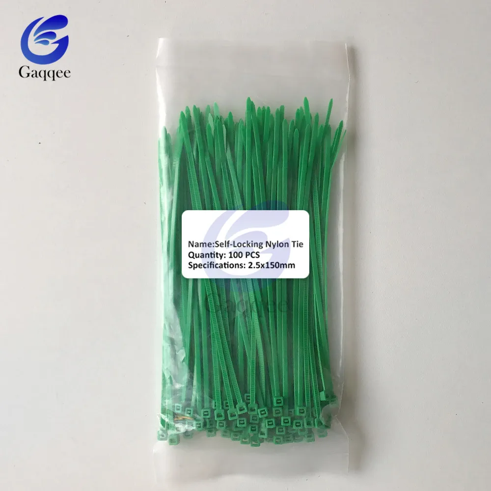 100 шт. 150 мм самоблокирующиеся пластиковые нейлоновые кабельные стяжки на молнии