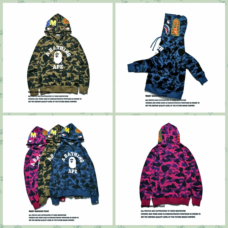 

Худи Bape, зимняя модная толстовка, камуфляжная одежда для пар, худи, Повседневный Кардиган, худи, пальто, уличная одежда, мужская хлопковая ку...