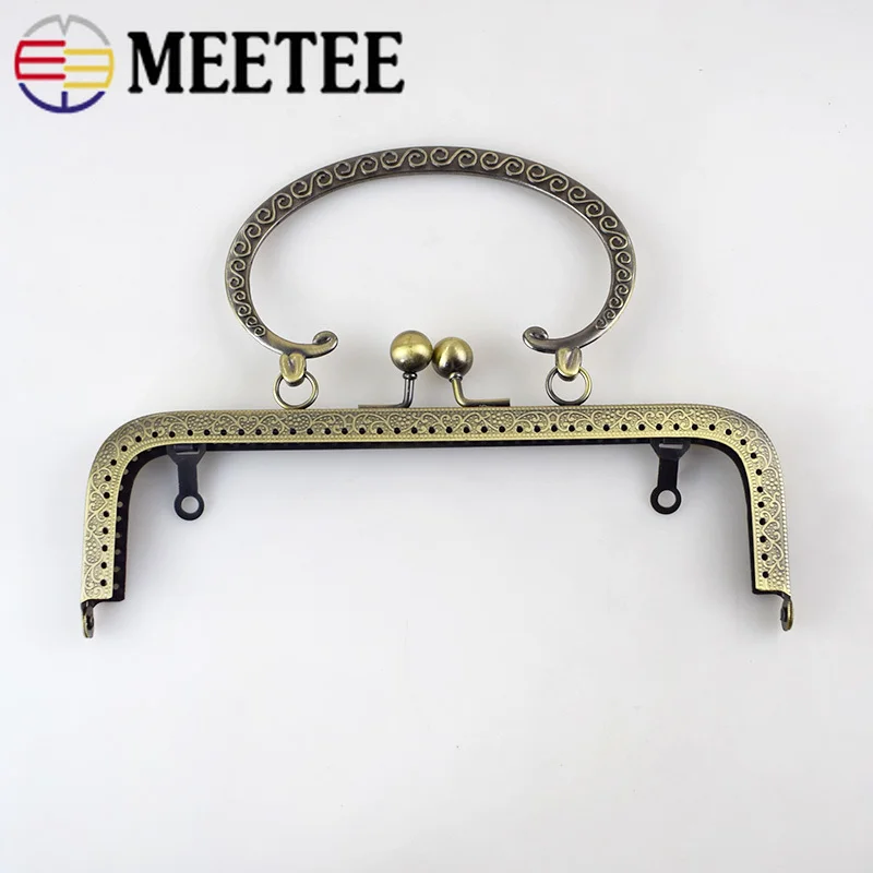 Meetee 1 шт./5 шт. 20 5 см бронзовая золотая металлическая рамка для сумок клатч поцелуй