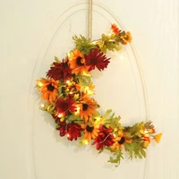 1416 inches moon shape christmas rose wreath chrysanthemum autumn wreath decor for holiday party door wreath for front door