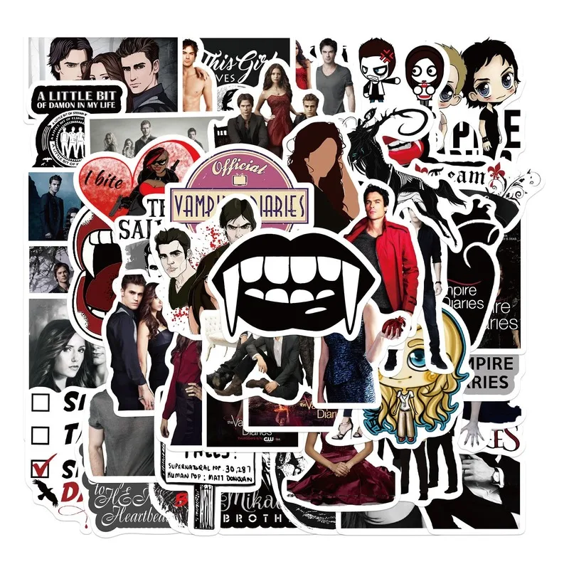 

50Pcs The Vampire Diaries Stickers American TV Series for DIY Toy Luggage Laptop Skateboard Scrapbook Mobile Decals Sticker Gift