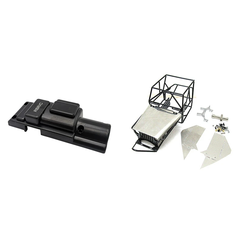 

Metal Lower Chassis Armor Protector Skid Plate Black with Full Tube Frame Metal Chassis Metal Body Roll Cage Black