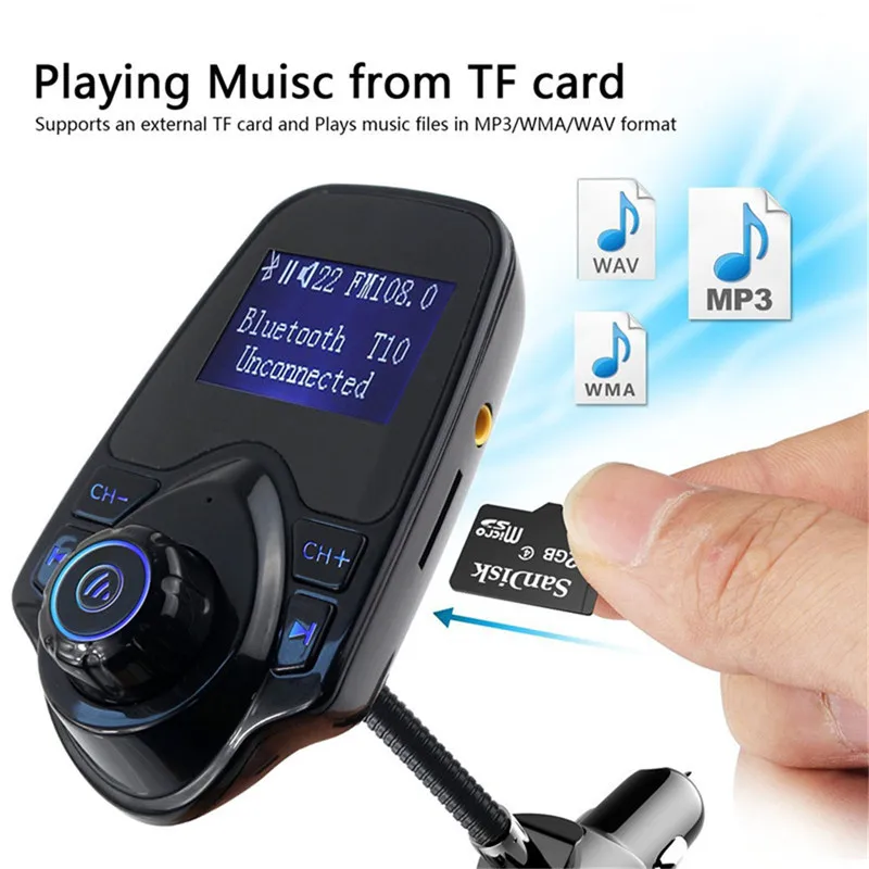 Автомобильный FM модулятор беспроводной mp3 плеер трансмиттер USB с поддержкой