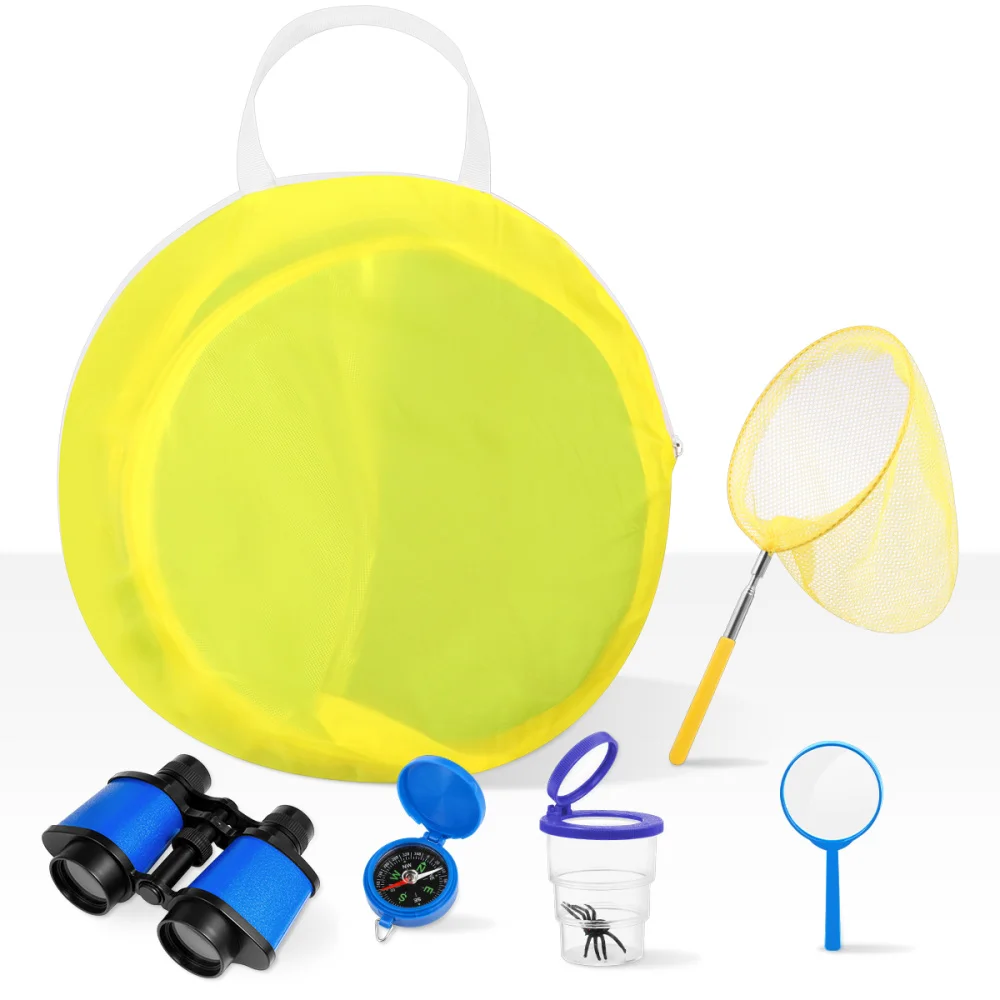 

Clispeed Kids Tent Camping Set Camping Gear Tools Adventure Set Including Tent Binoculars Insect Viewer Bug Net Magnifying Glass