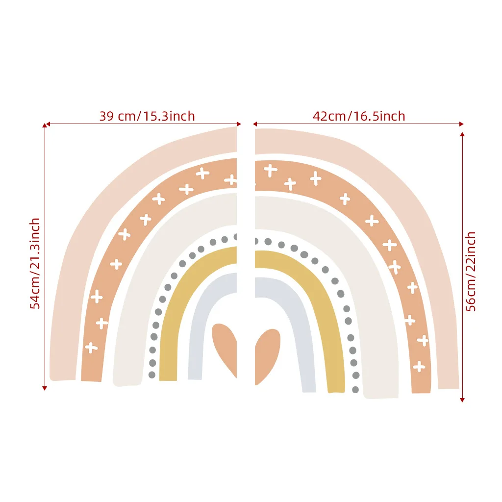 2021 новые Богемские большой Rainbow стикер на стену в форме сердца для детской