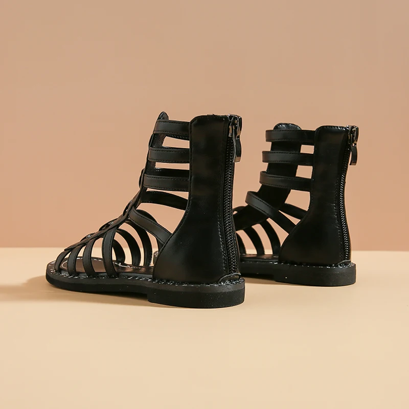 Новинка Летние детские сандалии гладиаторы до щиколотки Детские принцессы из