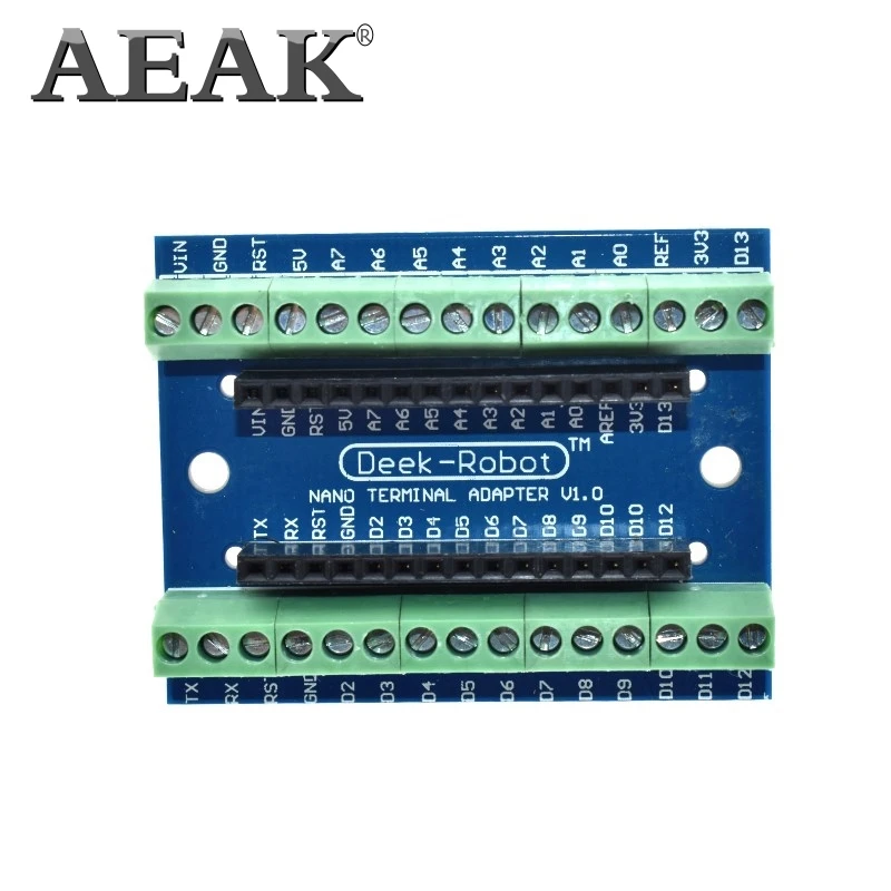 AEAK Стандартный терминал плата адаптера для Arduino Nano 3,0 V3.0 AVR ATMEGA328P ATMEGA328P-AU модуль расширения Shiled модуль