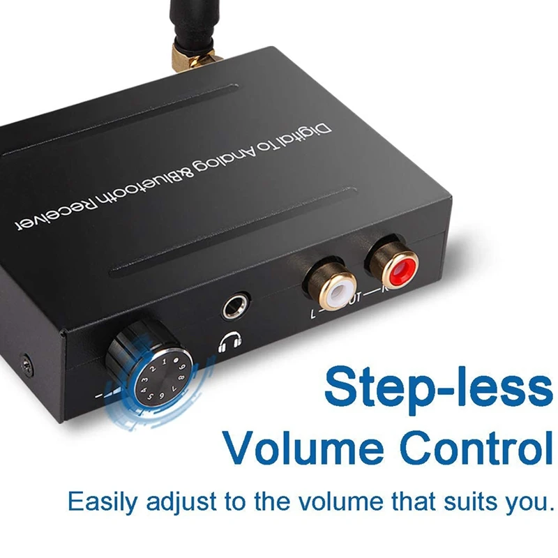 

Digital to Analog Audio Converter Bluetooth Receiver with Volume Adjustment for Phone Speaker DVD HDTV
