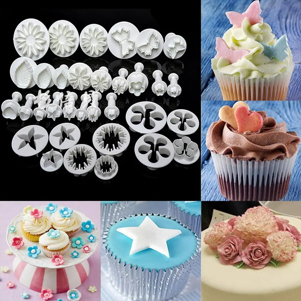 

33pcs Plunger Fondant Cutter Cake Mold Cookie Biscuit Baking Mould DIY Craft 3D Bakeware Sets Cake Cookie Decorating Tools