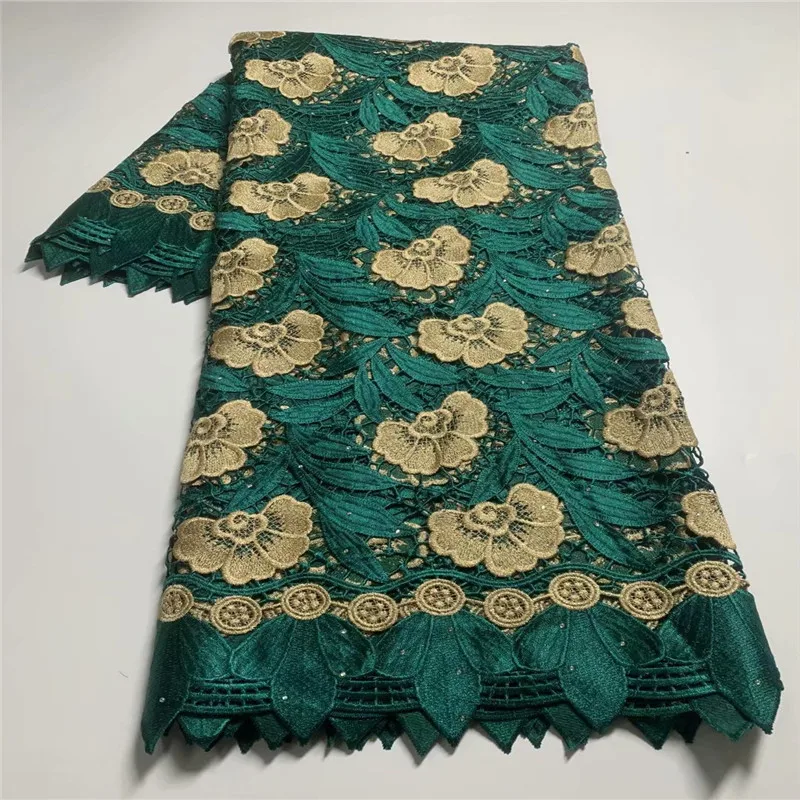 

Latest African Nigerian Wedding Dress Lace Fabric Water Soluble Chemical Cord Lace/Guipure Lace Fabric 5 Yards DF160-416
