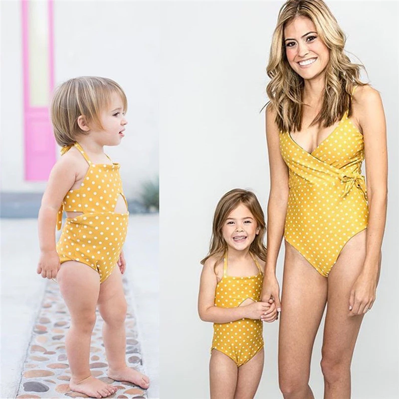 Женский семейный Купальник для девочек Цельный купальник бикини купальный