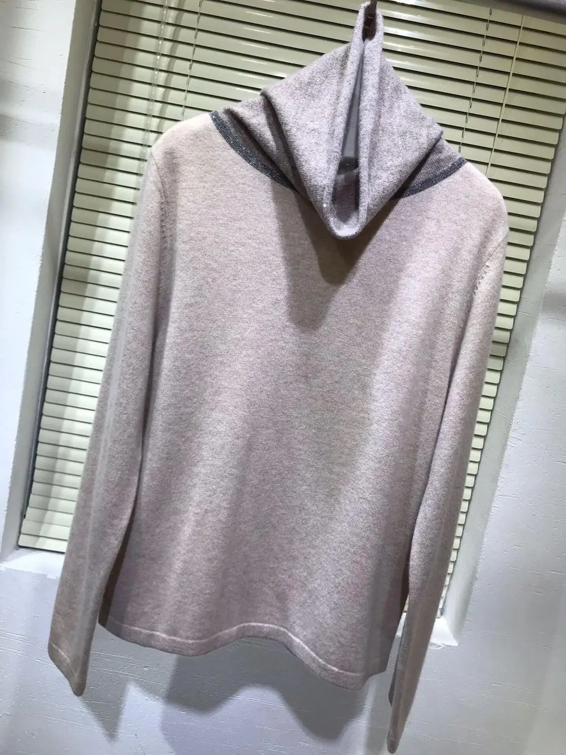

2020 Autumn Winter 100% Cashmere Sweater Women High-end Brand Runway Fashion Chain Collar Long Sleeve Pullover Popular Sweater