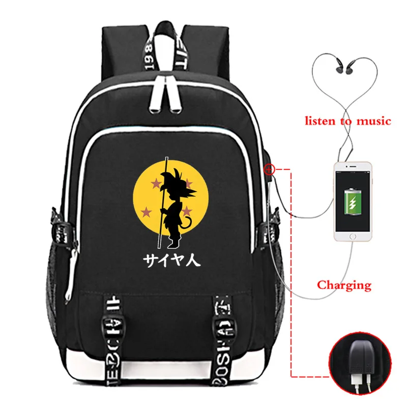 

Anime Son Goku Backpack USB charging backpack Laptop Backpack Men backpack School Backpack bags for Teenager boys and girls