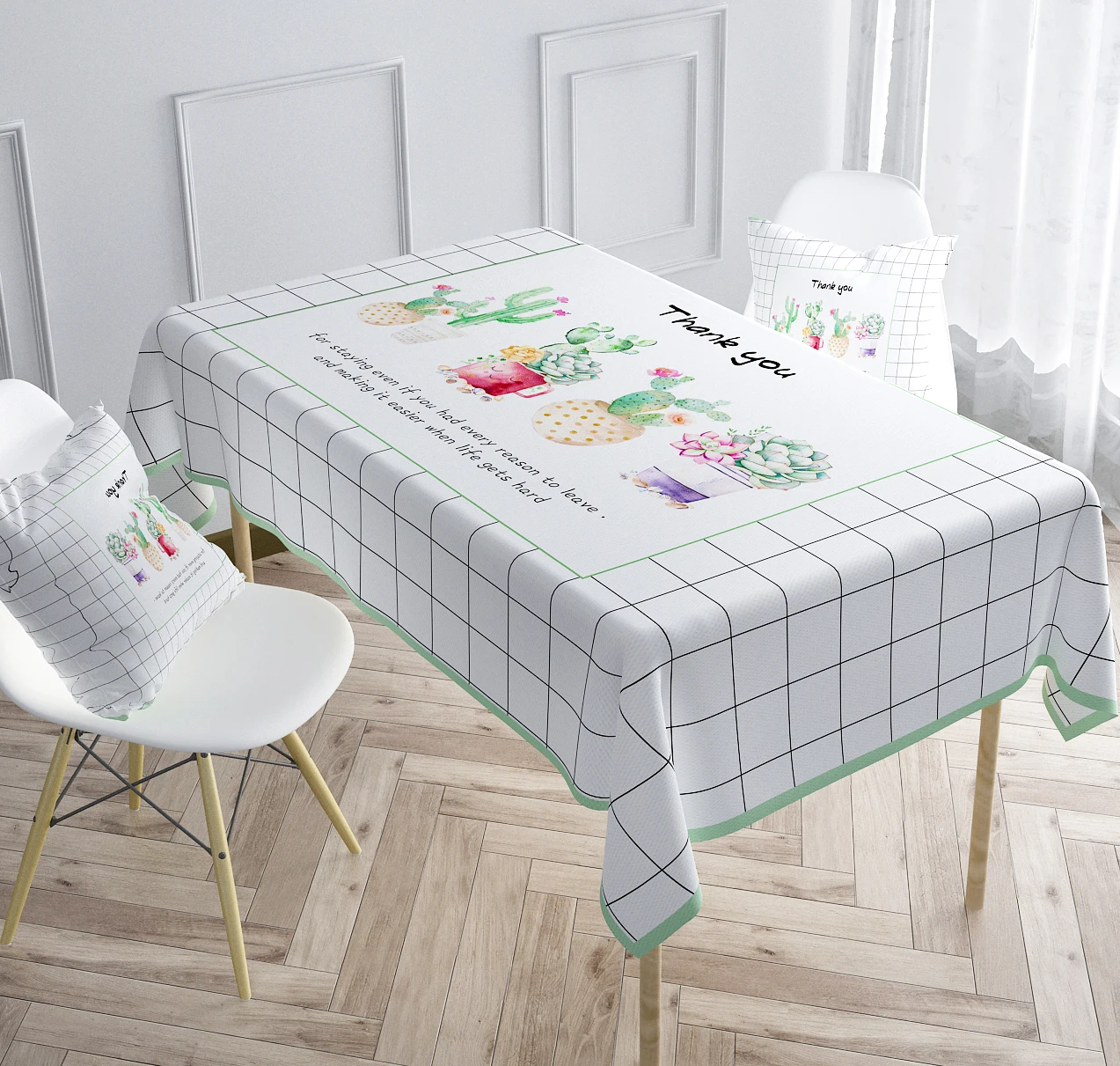 

Waterproof Cotton Linen Tablecloth Cotton Hotel Picnic Nordic Style Table Rectangular Table Covers Home Dining Table Decoration