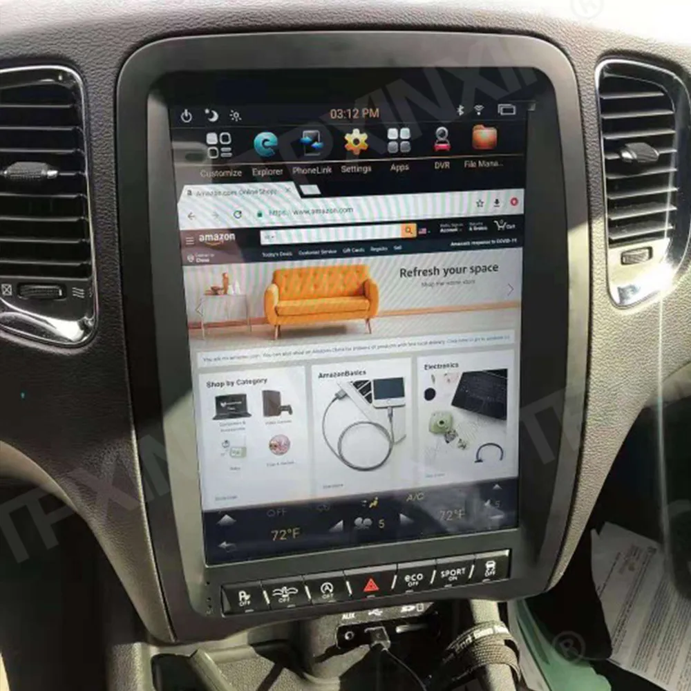 Вертикальный экран Tesla style Android 9 для Dodge Durango 2012 + Автомобильное мультимедийное
