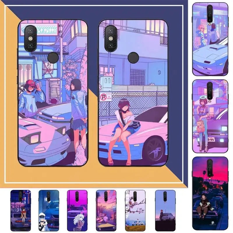 

TOPLBPCS Vaporwave Glitch Anime Phone Case for RedMi note 7 8 9 6 5 4 X pro 8T 5A