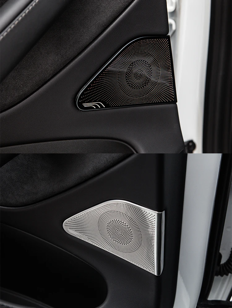 For Tesla Model 3 Accessories Front/ Back Column Roof Horn Hood Speaker Cover Decorative Sequin 2pcs/set | Автомобили и мотоциклы