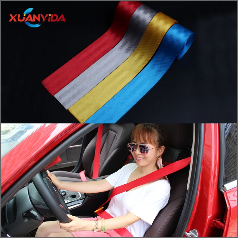

Red seat belt webbing 3.6Mx4.8CM car safety belt webbing car modified webbing FabricHarness safety belt car accessories in stock