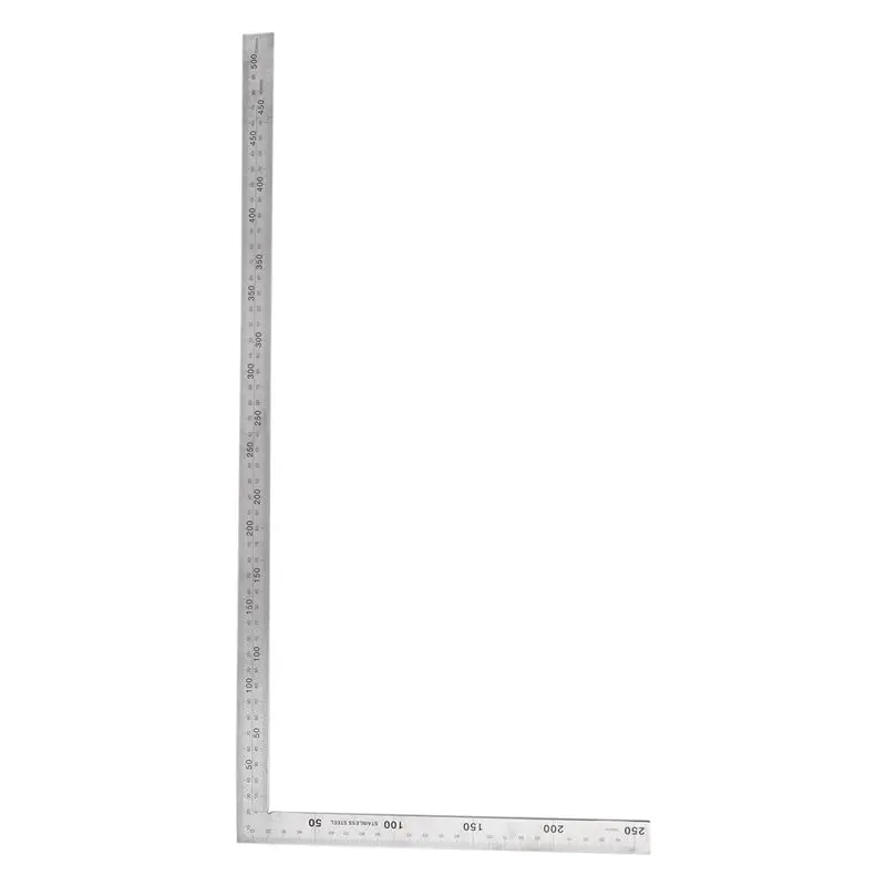 

Stainless Steel 25X50cm 90 Degree Angle Try Square Ruler Measure Tool