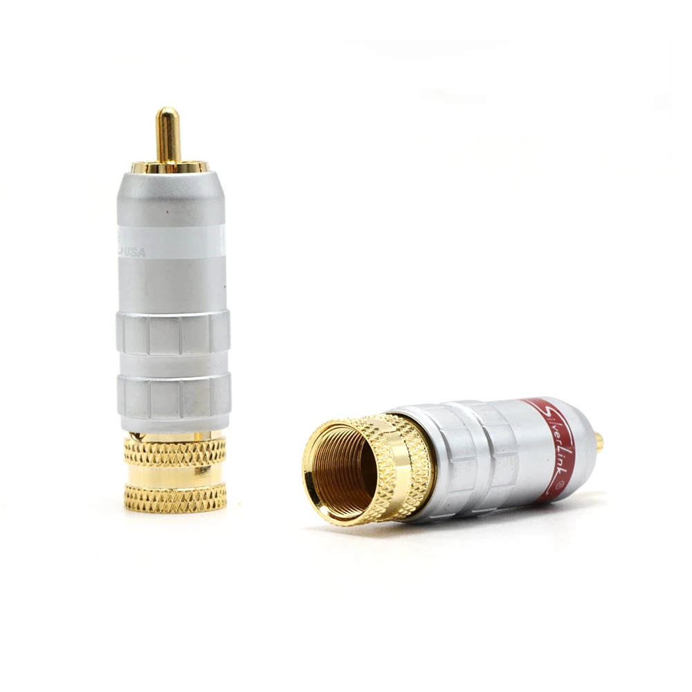 4 шт. позолоченный штекер RCA для припоя из латуни|rhodium plug|rca rhodiumsolder rca connector |