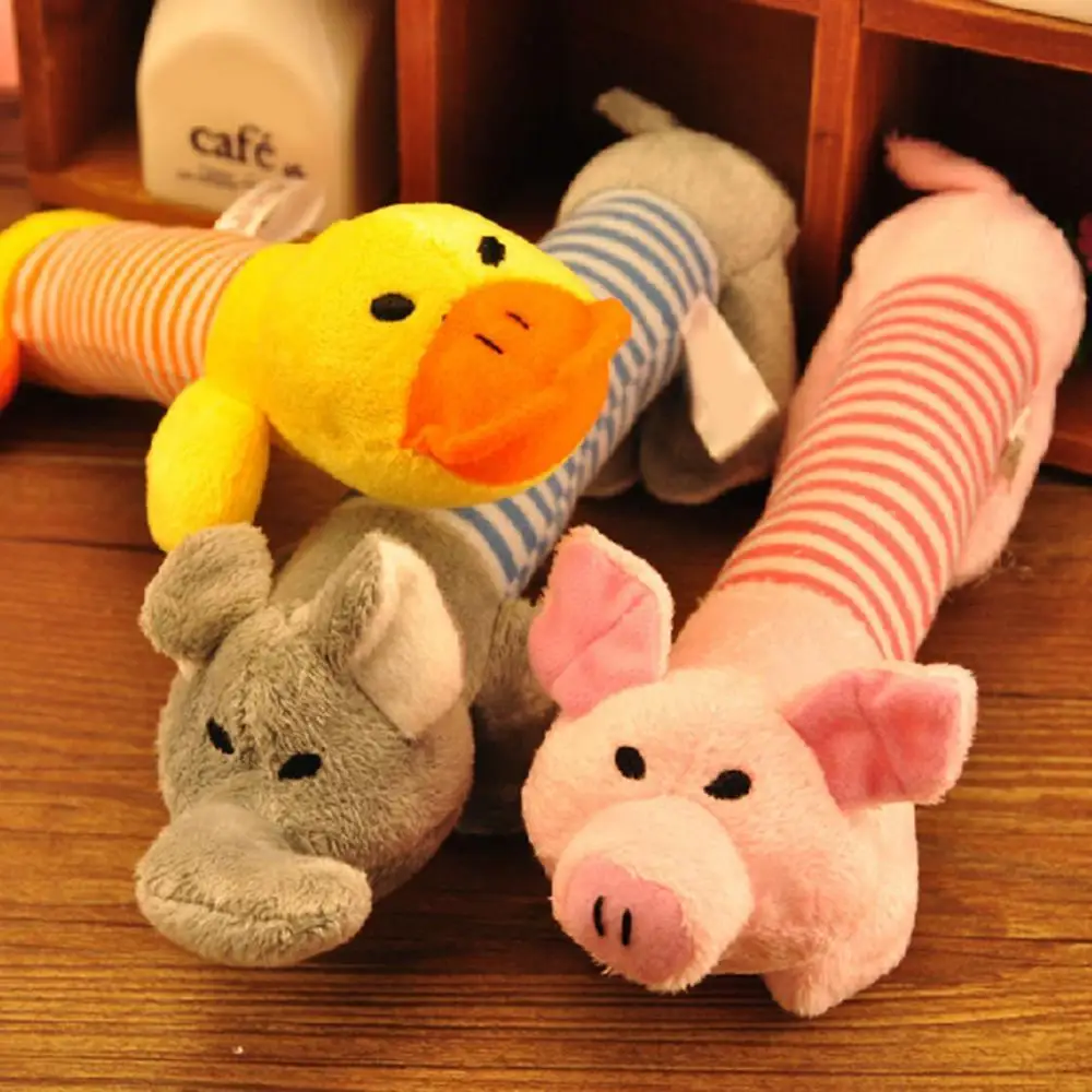Elephant Pig Duck Squeaky Squeaker Plush Chew Bite Resistant Play Souud Toy for Pet Puppy Dog Pets Accessories Supplies