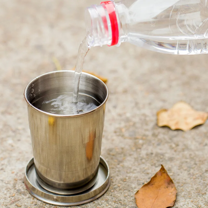 Дорожная телескопическая чашка из нержавеющей стали складная calix компрессионная