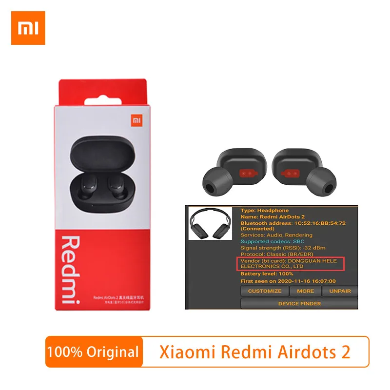 Оригинальные наушники Xiaomi Redmi Airdots 2 S Bluetooth TWS беспроводные игровая гарнитура с