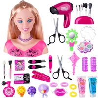 3536 piece set childrens hairdressing head makeup doll real makeup toy modeling doll with hair dryer accessory and thick hair