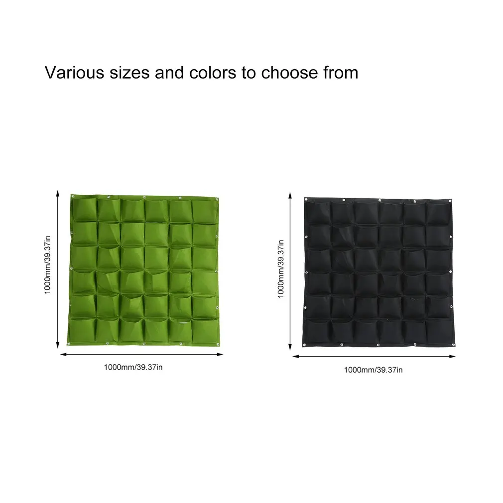

18/25/36 Pocket Planting Bags Vertical Hanging Wall Plant Growth Bag Yard Garden Decoration Tools 100*50cm/100*100cm/100*100cm