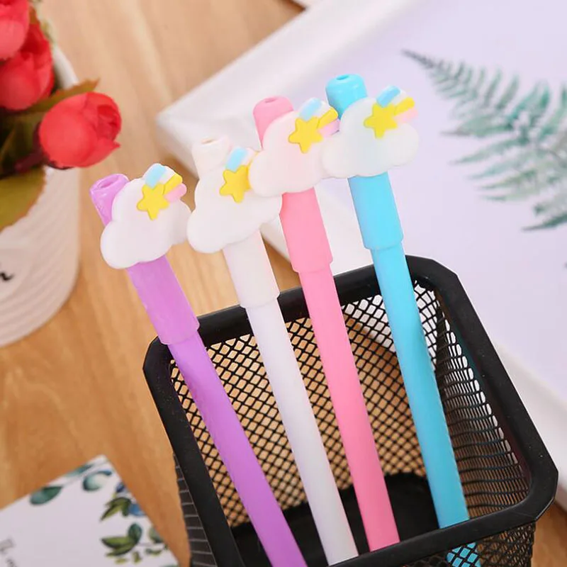 

2pc Cute Cloud Gel Pen Cartoon Office School Supplies Black Carbon Ink Signature Pen Kawaii Patch Cloud Pen Korea Stationery