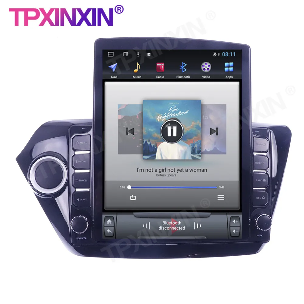 저렴한 무선 카플레이 터치 스크린 스테레오 수신기 자동차 GPS 네비게이션 라디오 플레이어 라디오, 기아 K2 RIO 2010-2017 안드로이드 10 128G