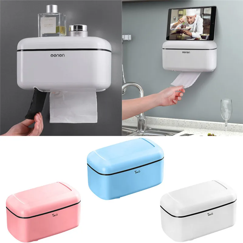 Коробка для туалетной бумаги без перфорации водонепроницаемая с подставкой