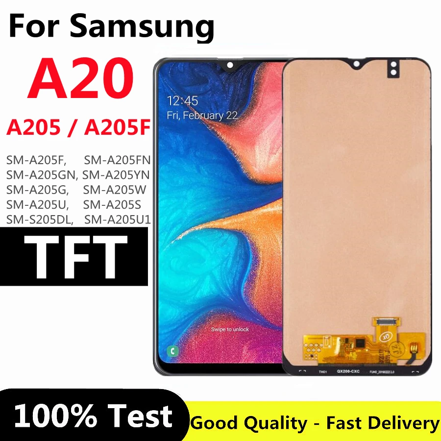 

6.4" TFT For Samsung Galaxy A20 A205 A205G/DS A205F/DS A205GN/DS Display Touch Screen Digitizer Assembly For Samsung A20 lcd