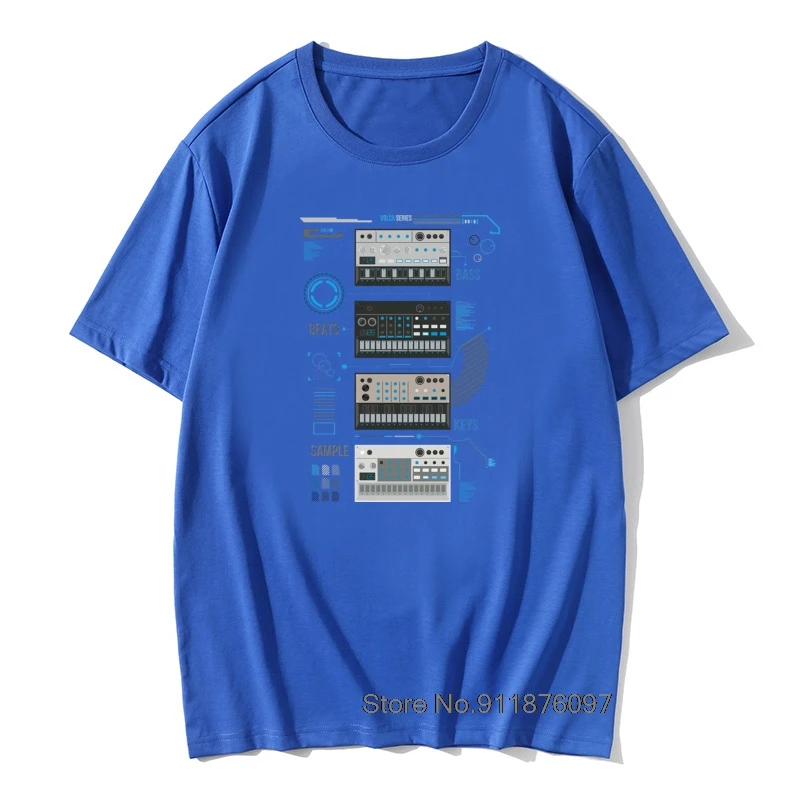 Футболка мужская с круглым вырезом Базовая Серия ключей Korg Volca музыкальная