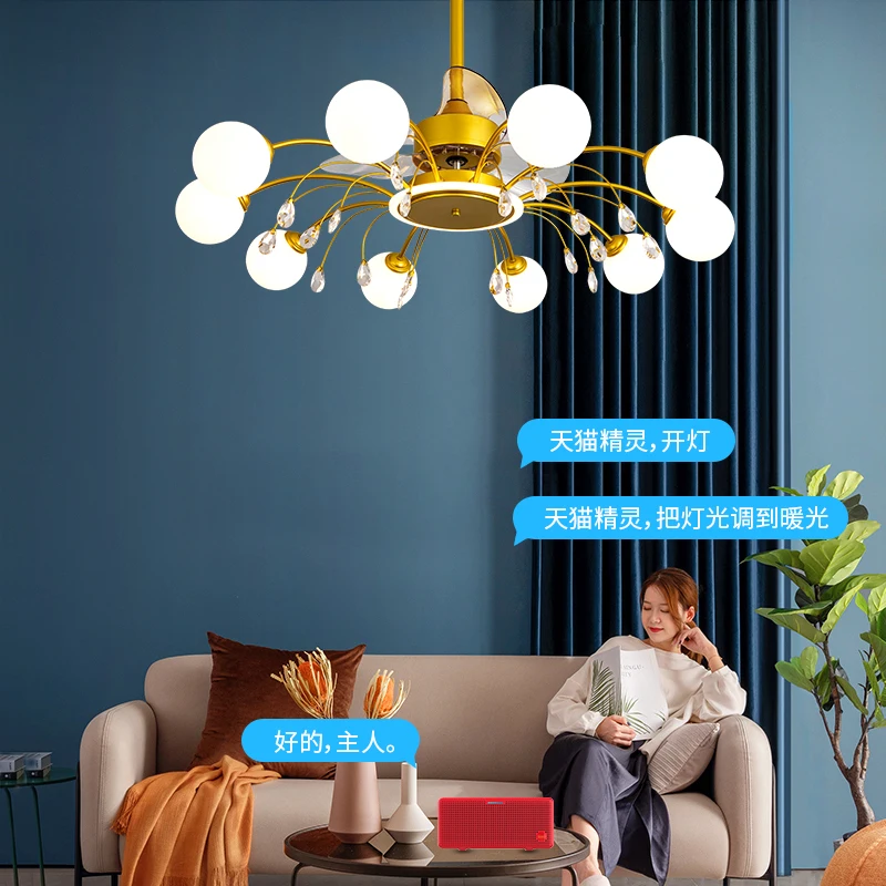 Вентилятор Nordic лампа гостиная светильник роскошный волшебный боб молекулы