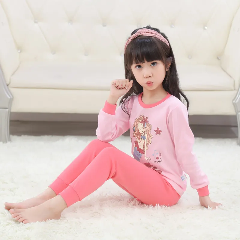 Детские пижамы осенняя одежда для сна мальчиков и девочек малышей пижамные