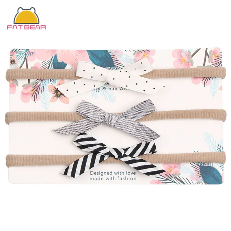 3 шт./компл. модный однотонный ремень для волос с рисунком в виде цветов полоску