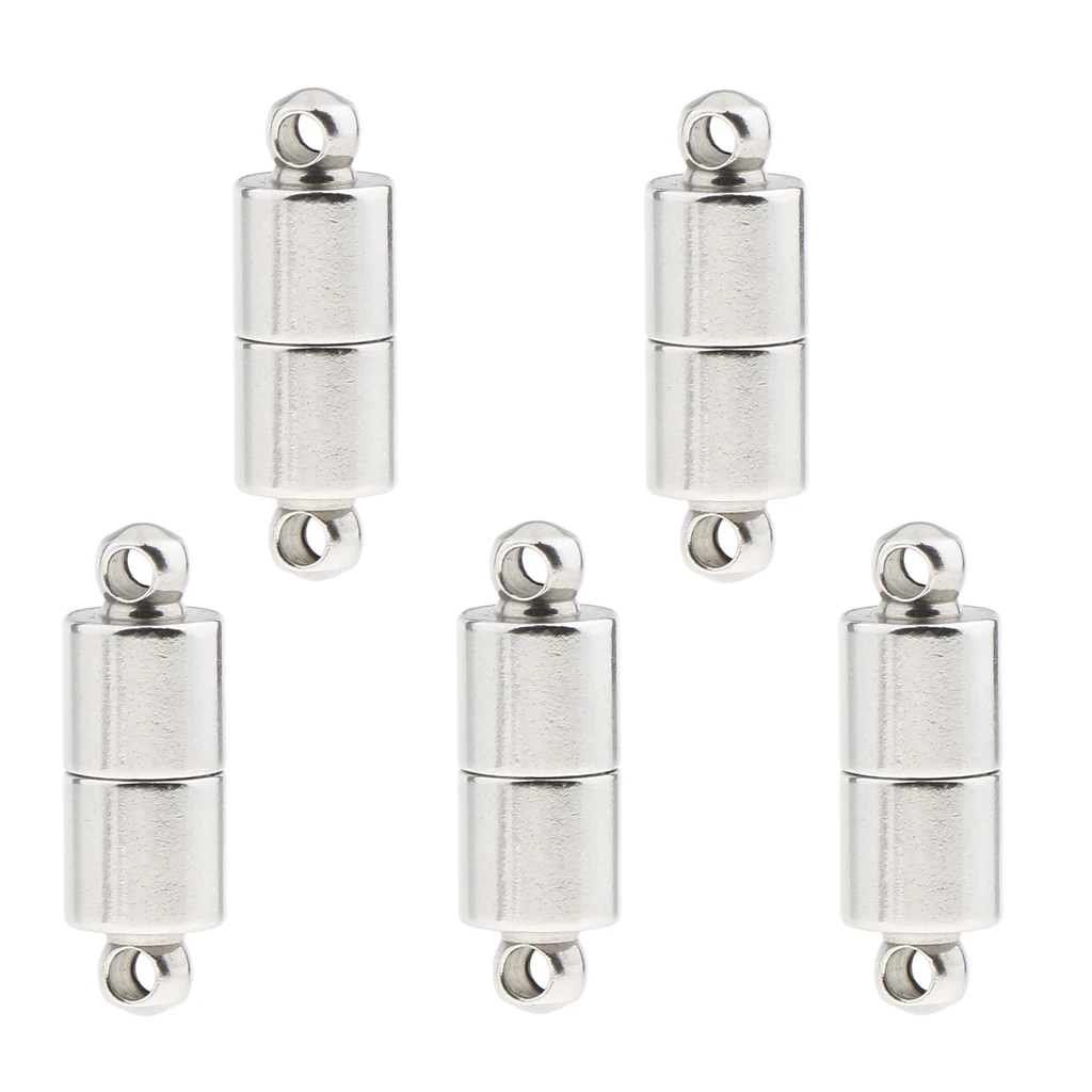 

10 шт. различных кабельных наконечников 2 стиля с серебряным покрытием Нержавеющая сталь магнитные застежки 7 мм для изготовления ювелирных ...