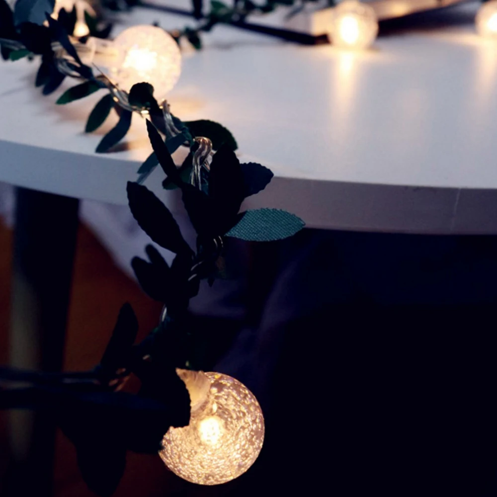 Зеленый лист лоза шариковая лампочка LED струнный светильник USB/Солнечный/на