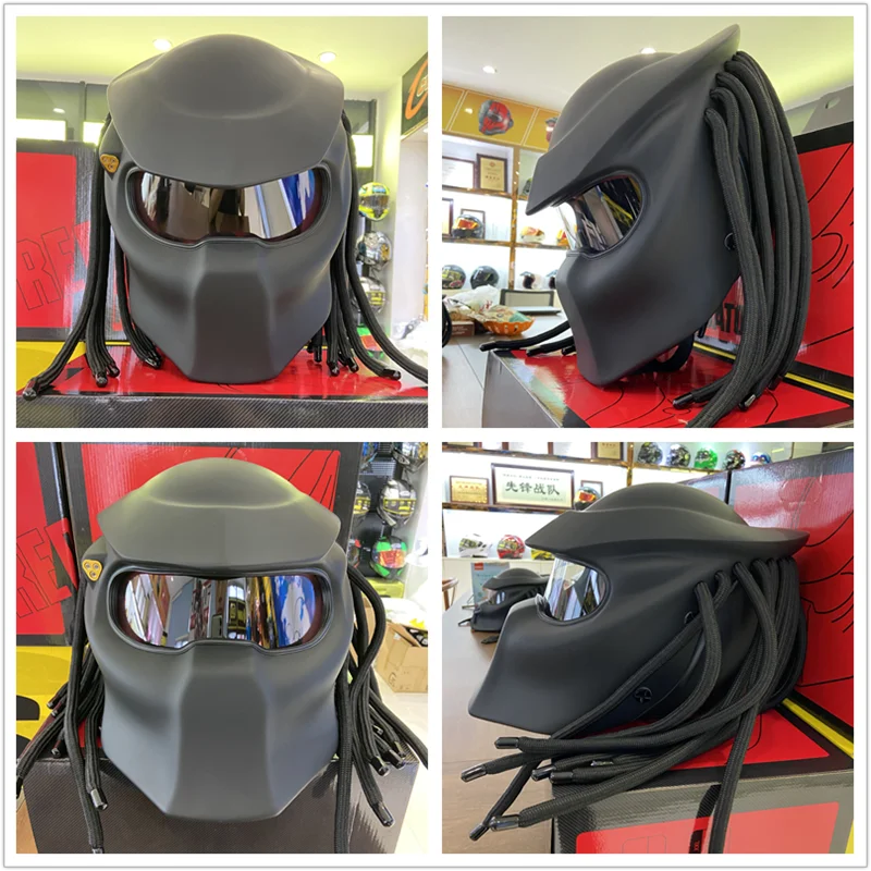 Мотоциклетный шлем Predator на заказ Стекловолоконный в горошек мотоциклетные