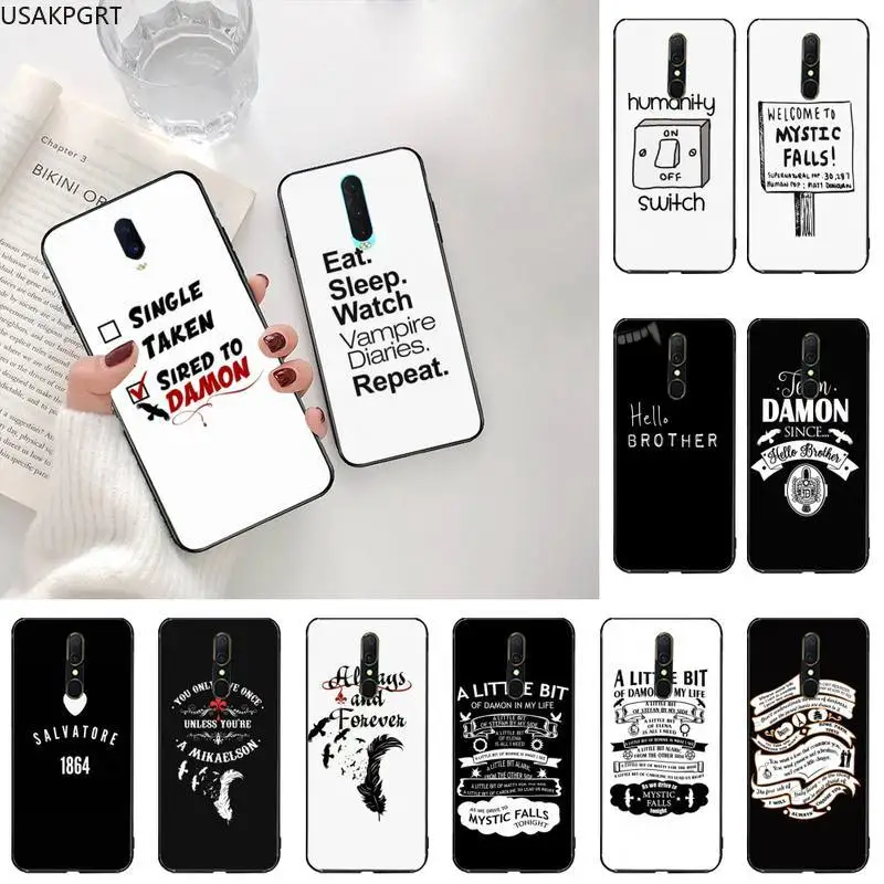 Чехол для телефона Art Shell с цитатами из "Дневников вампира" для Oppo A5 A9 2020 A5S Reno2 z Renoace 3pro Realme5Pro.
