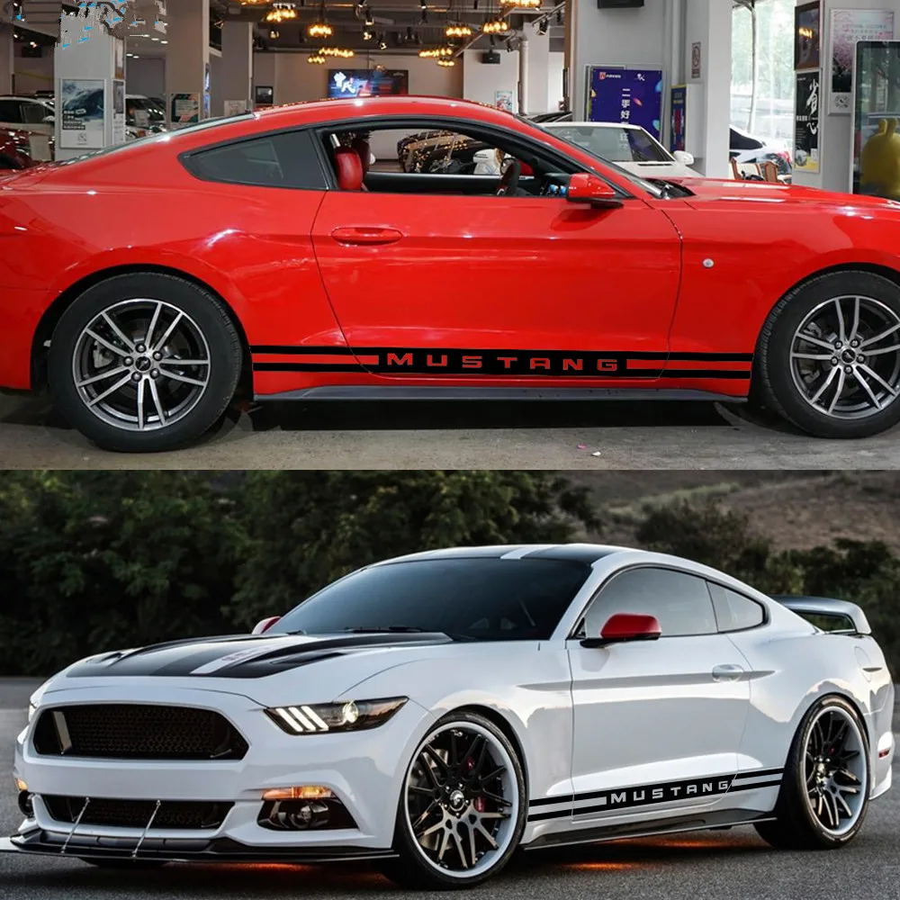 2 шт. виниловые наклейки на дверь и боковые полосы для Ford Mustang 2009-2020 GT Shelby |