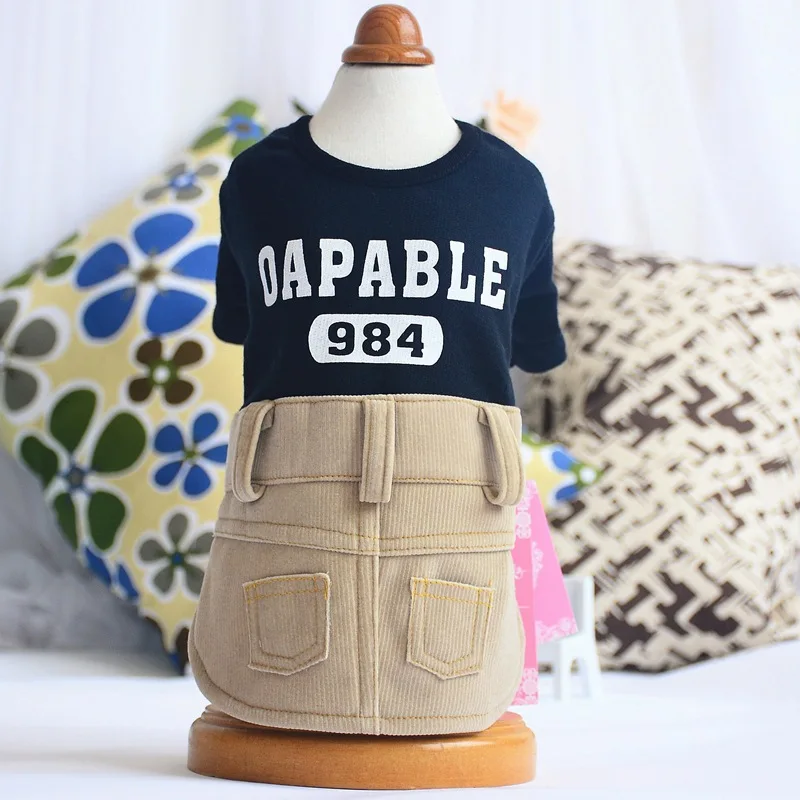 Костюм для питомца платье щенка модная Вельветовая Одежда собак аксессуары