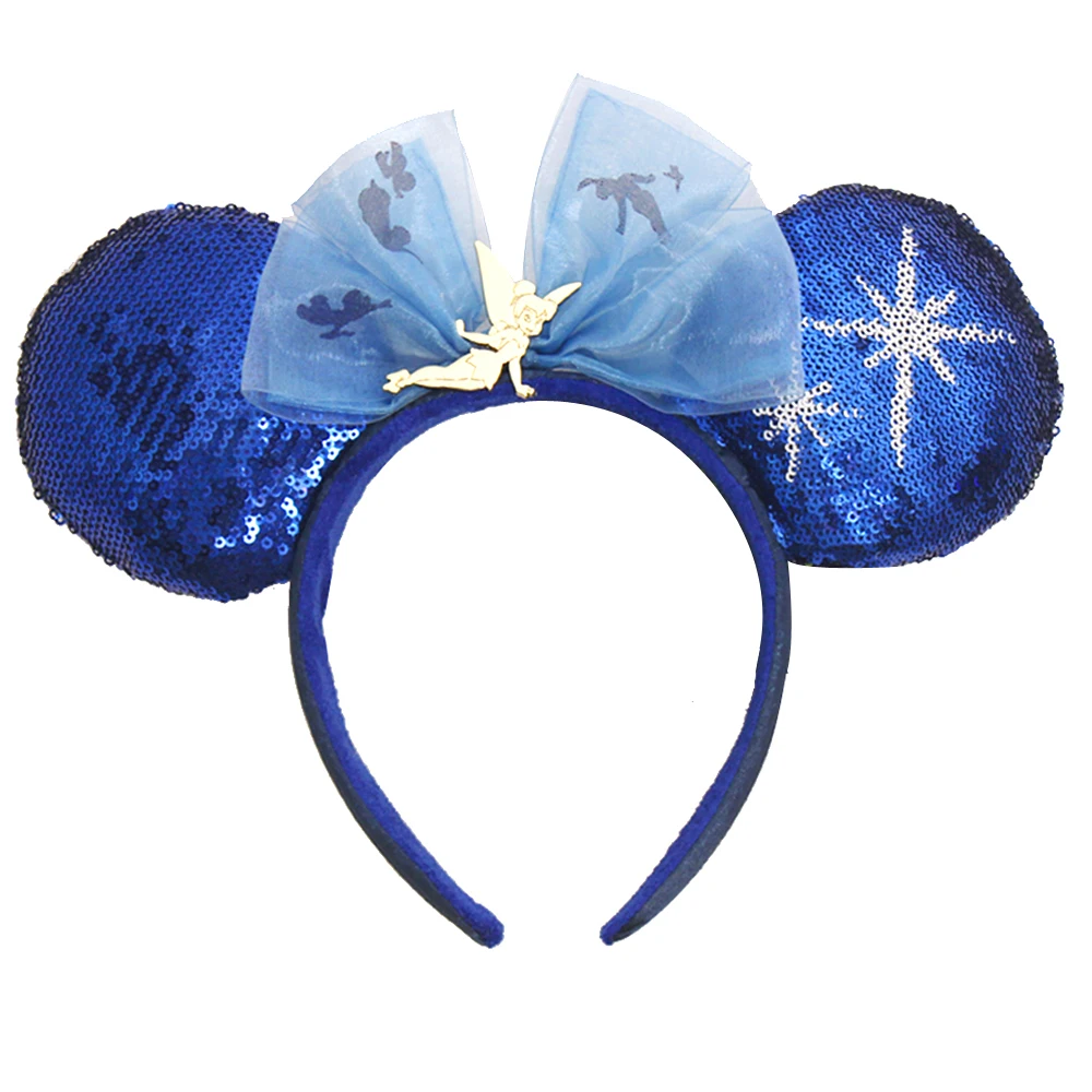 

Disney peter pan Headband Disneyland Big Bow Transparent Plush Ball ears Headband Cartoon Minnie Ears Birthday Party Decoration