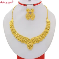adixyn 2020 india jewelry set gold color necklace earrings for women african ethiopian party accessories n02231