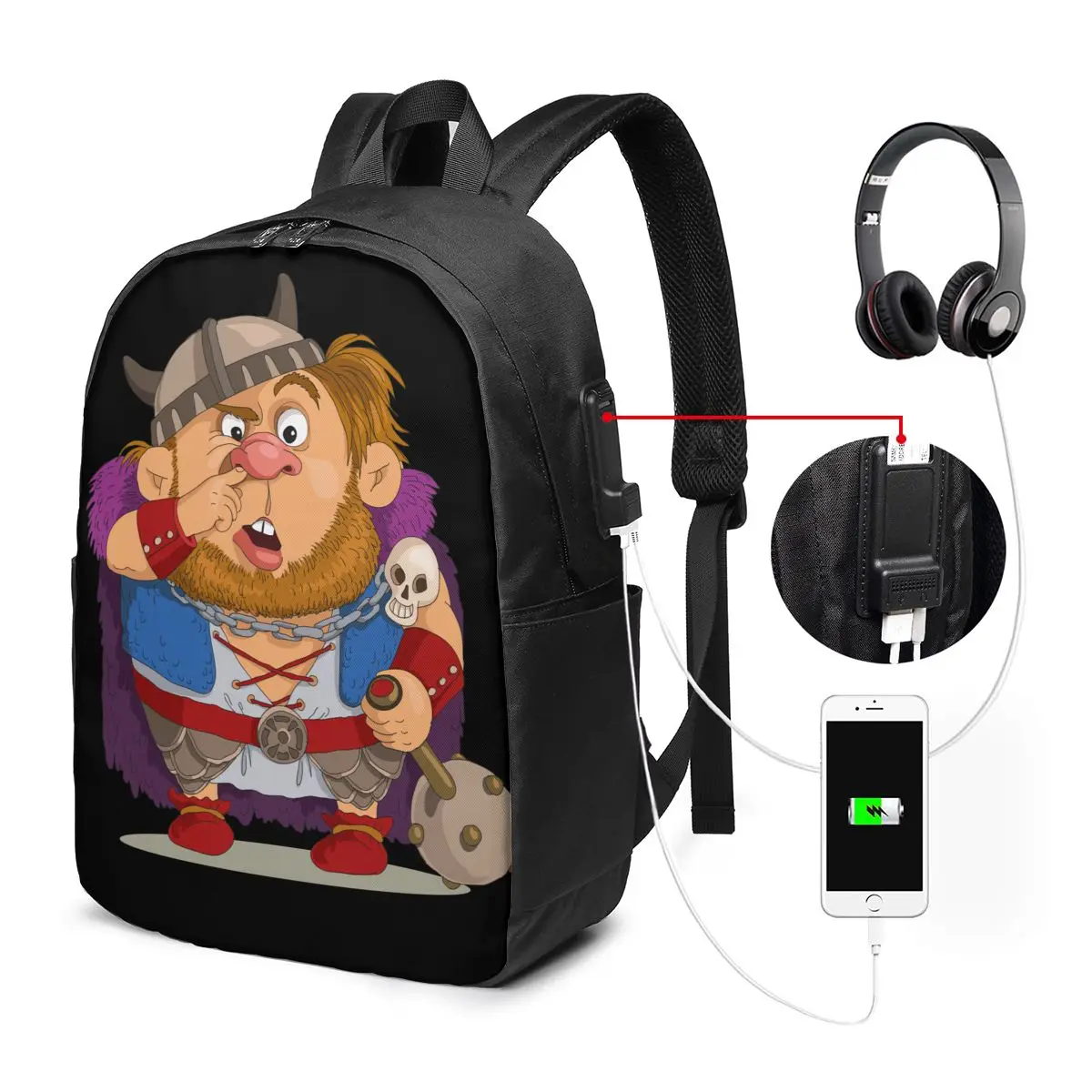 

17in Backpack with USB Charging Port for Men Business Laptop Backpack Teenage Boys School Backpack for High School Students