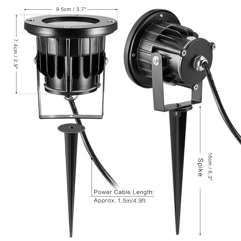 Уличный светодиодный садовый светильник RGB 12 Вт Ландшафтная лампа с шипами