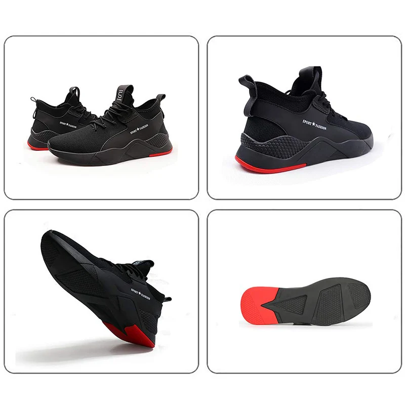 Дышащие мужские защитные ботинки легкие сапоги со стальным носком неразрушаемые