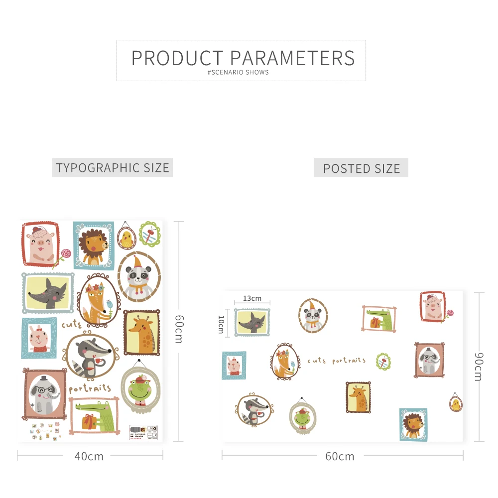 2019 новые фотографии животных Наклейка на стену домашний декор съемные